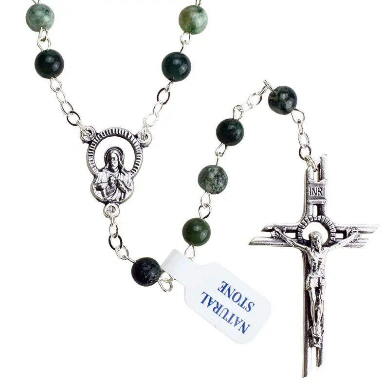 Rozenkrans met halfedelsteen - aventurijn (⌀6mm)