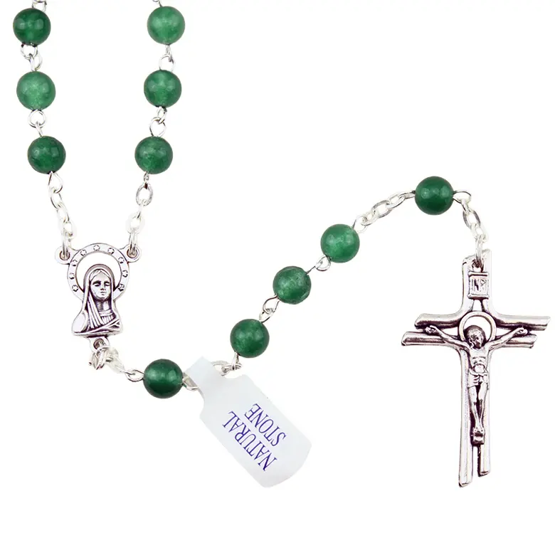 Rozenkrans met halfedelsteen - jade (⌀6mm)