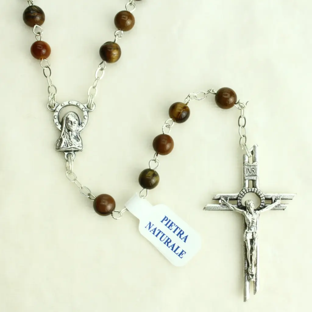 Chapelet en pierre précieuse - oeil de tigre (⌀6mm)