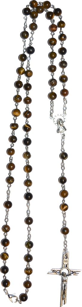 Rozenkrans met halfedelsteen - tijgeroog (⌀6mm)