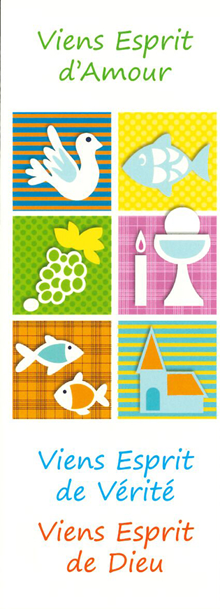 Signet communion - 5,5/15cm Viens Esprit d'Amour...
