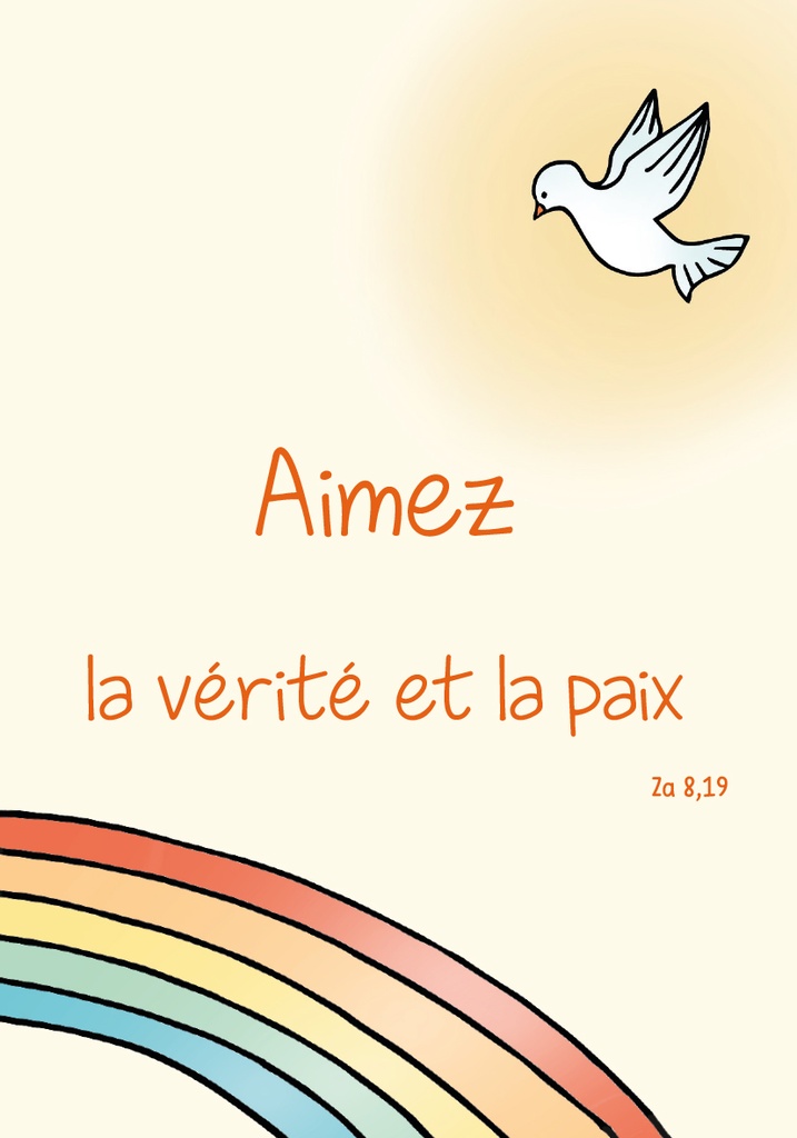 Signet communion - 70x100mm Aimez la vérité ... Zo 8,19