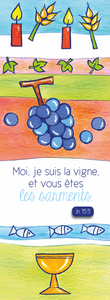Signet communion - 5,5x15cm Moi, je suis la vigne...