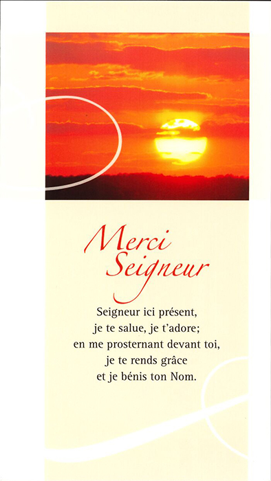 Signet prière Merci Seigneur - SP002