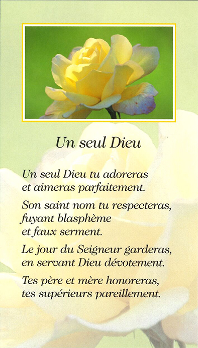 Signet prière Les dix commandements - SP029