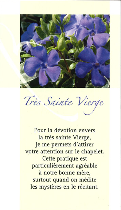 Signet prière Txt Fr Mutien Marie 'Dévotion … la Ste Vierge'