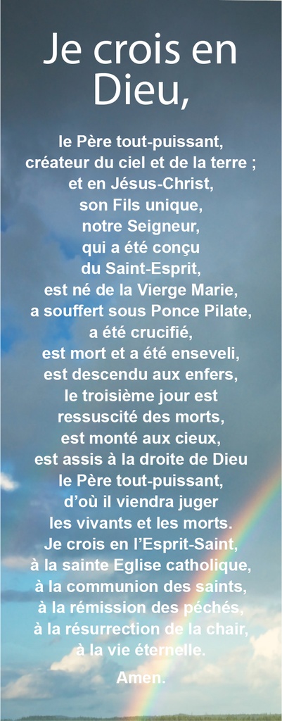 Signet prière - 5,5x15cm Je crois en Dieu