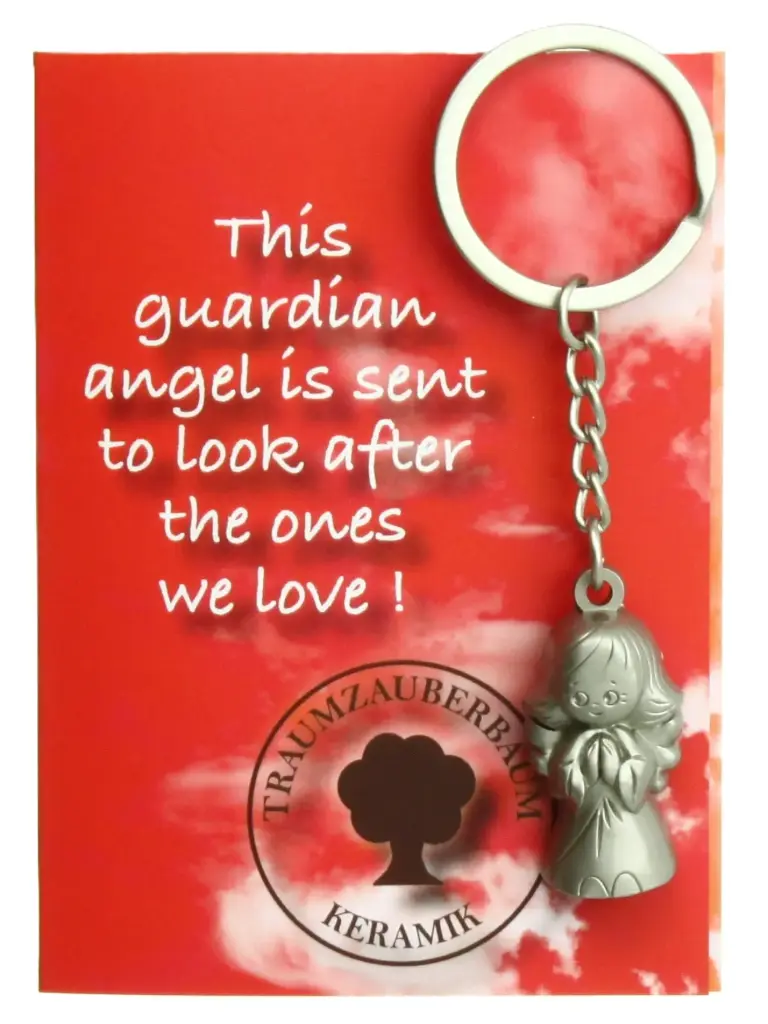 Sleutelhanger Engel TZB - RVS - EN. tekst (30x17mm)