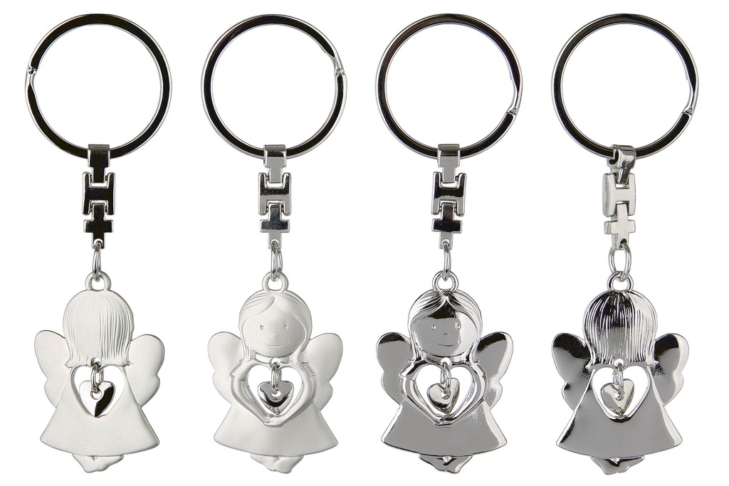 Porte-clef Ange/coeur - métal (80x33mm)