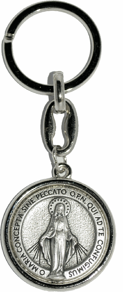 Porte-clef Vierge Miraculeuse - métal (60x30mm)