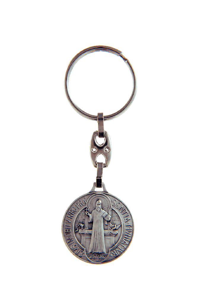 Sleutelhanger St Benedictus - metaal (60x30mm)