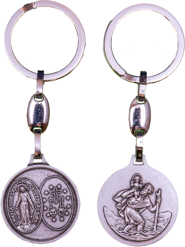 Sleutelhanger - Wonderdadige/Kristoffel - metaal (65x30mm)