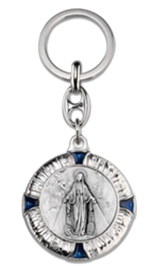 Porte-clef Miraculeuse - métal/bleu (70x40mm)