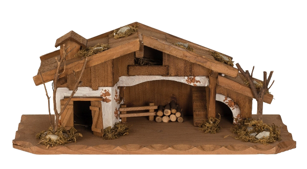 Etable vide/bois - H=13cm/L=33cm - assortiment