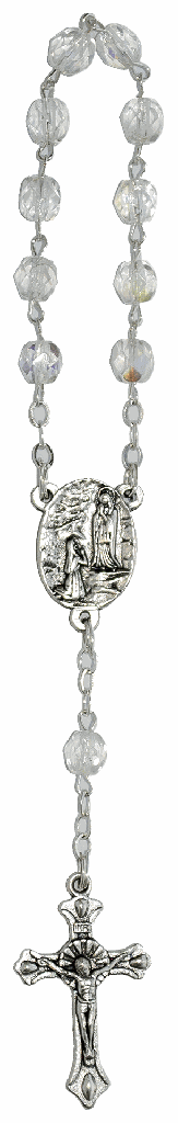 Mini-rosenkranz - Halbkristal - Weiss (⌀ 6mm)