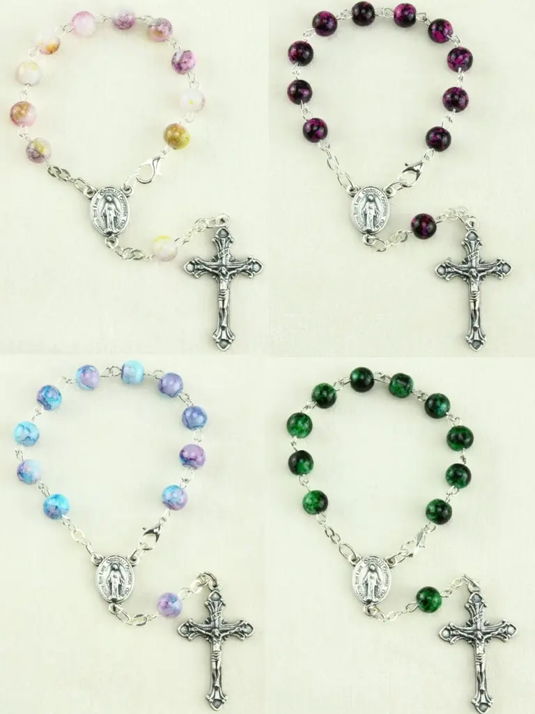 Tientje met slotje - glas - assorti (⌀ 6mm)