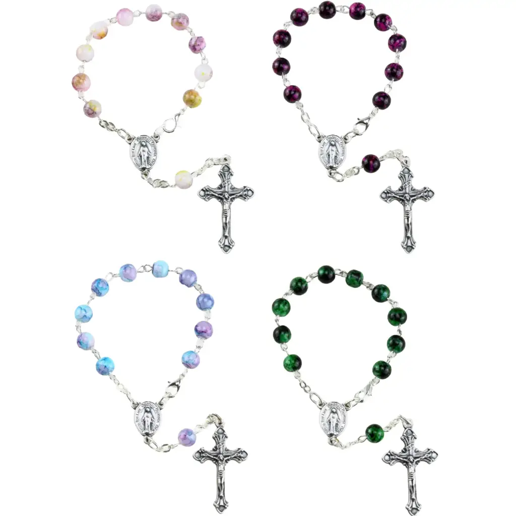 Tientje met slotje - glas - assorti (⌀ 6mm)