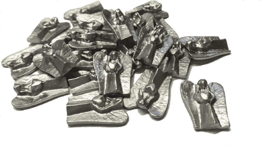 Set van 25 Beschermengeltjes - metaal 3x2cm