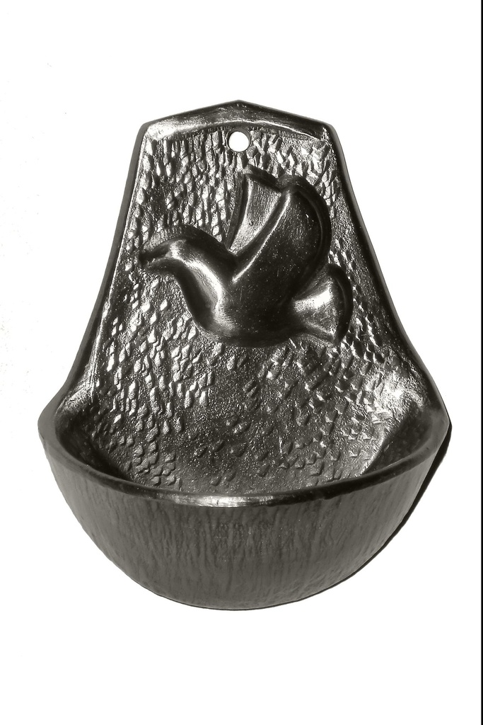 Wijwaterbakje fraga/Duif - nikkel