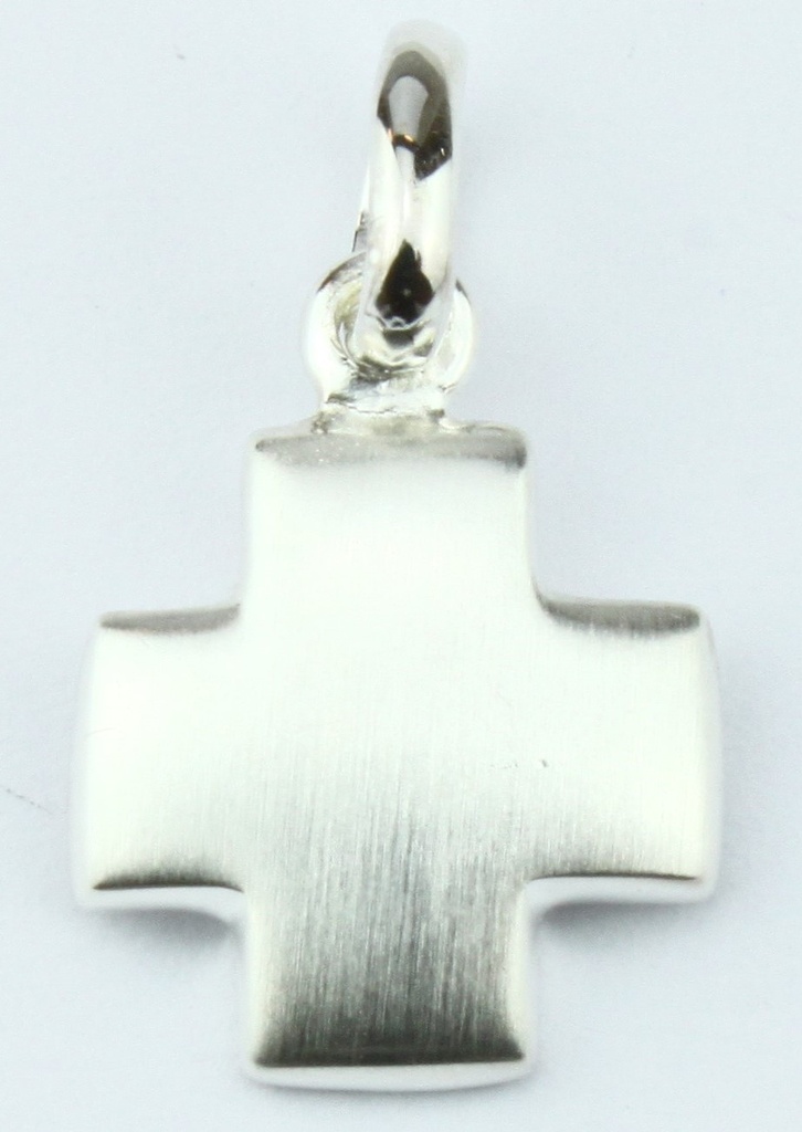 Croix lisse/matte - Argent 925‰ rhodié (10x10mm)