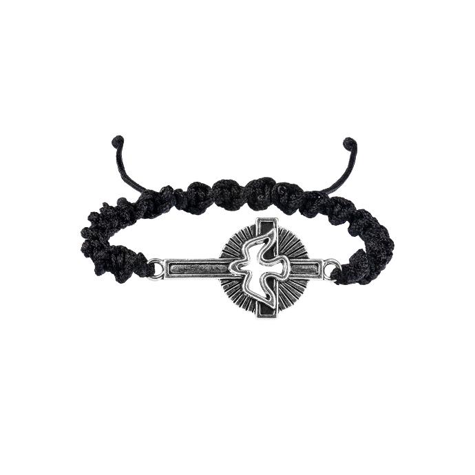 Bracelet sur corde - St Esprit - noir
