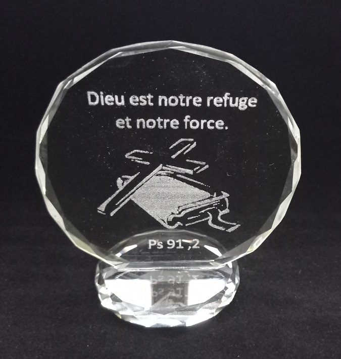 Frame/semi-crystal - 8cm - Dieu est notre refuge … PS 91,2 (92x78mm)