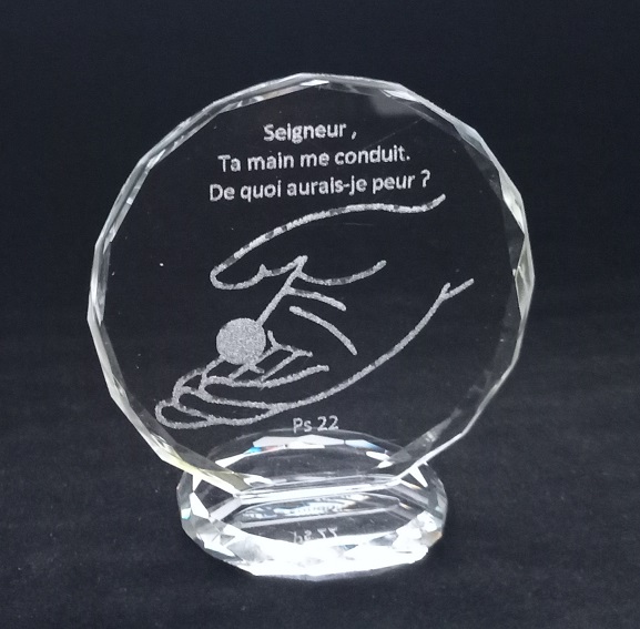 Cadre/semi-cristal - Seigneur, Ta main me conduit … PS 22 (92x78mm)