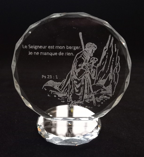 Kader/glaskristal - Le Seigneur est mon berger… PS 23:1 (92x78mm)