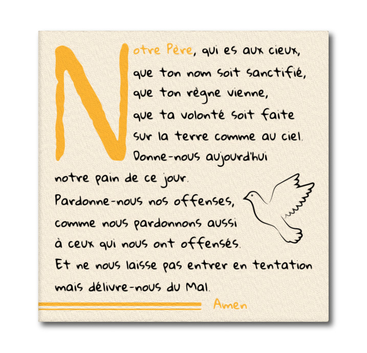 CADRE NOTRE PERE  20*20 CM MIXPIX