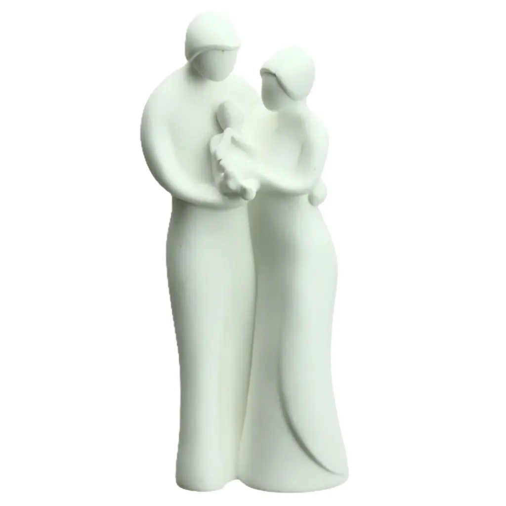 Statue 'Famille' - résine/blanche - 13cm