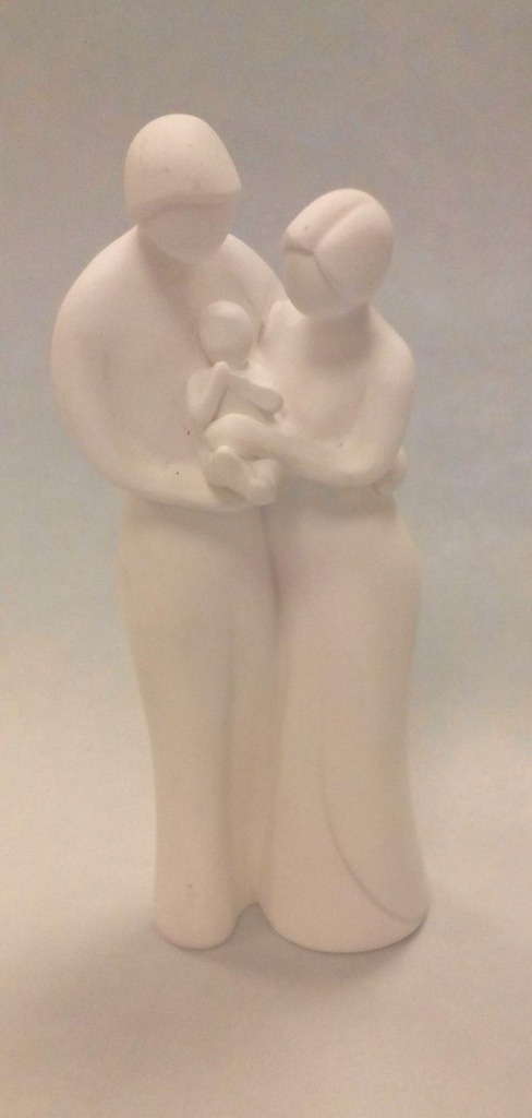 Statue 'Famille' - résine/blanche - 13cm