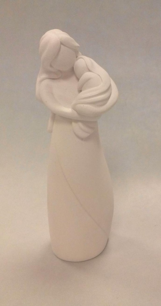 Beeld Moeder en Kind - kunsthars/wit - 13cm