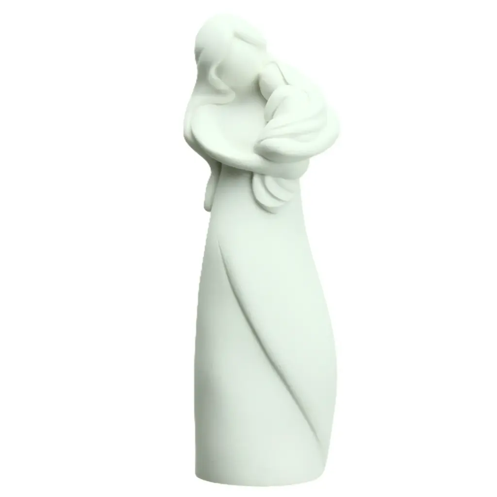 Statue Mother and Child - resin/white - 13cm