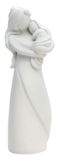 Statue Mutter und Kind - Poly/Weiss - 20cm