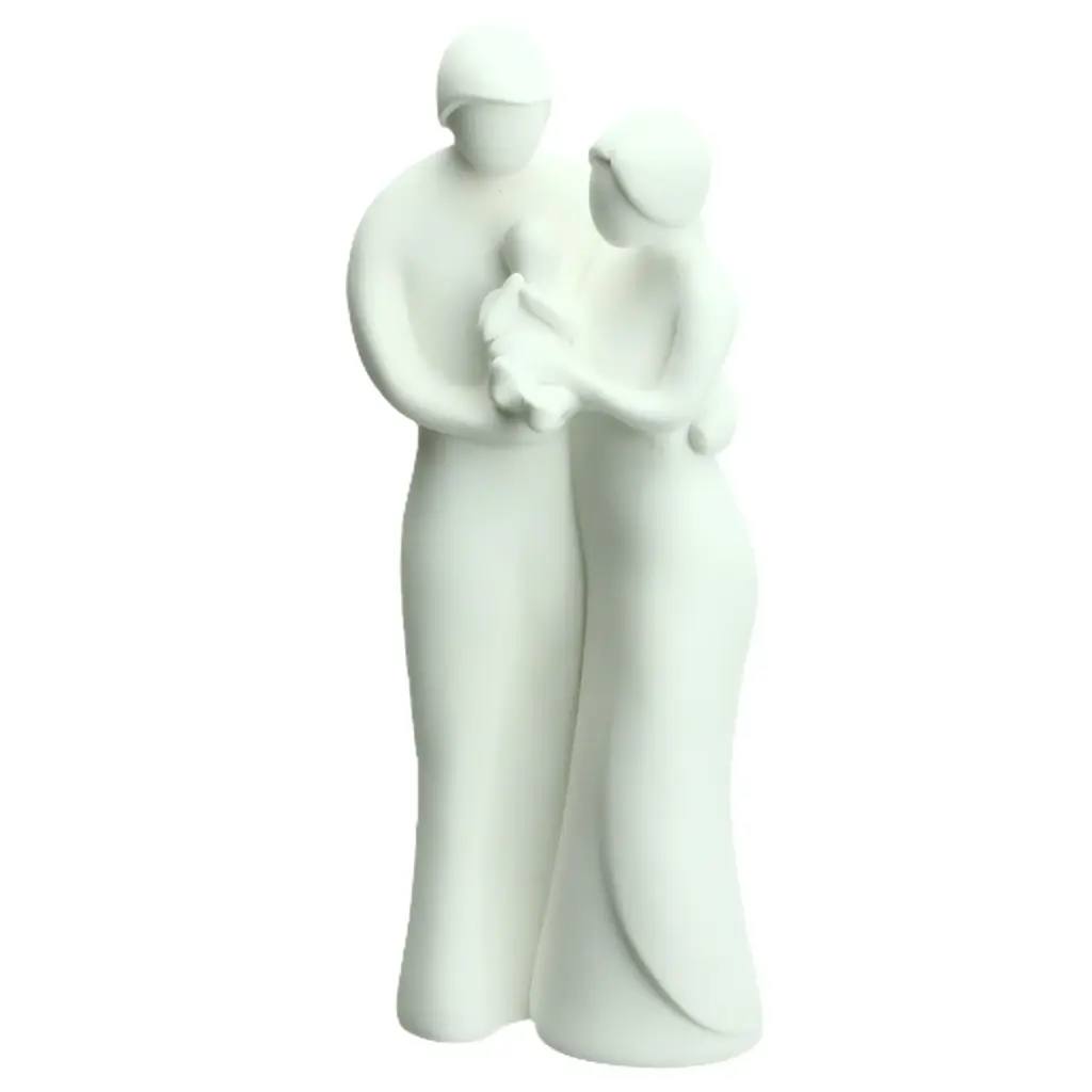 Statue 'Famille' - résine/blanche - 20cm