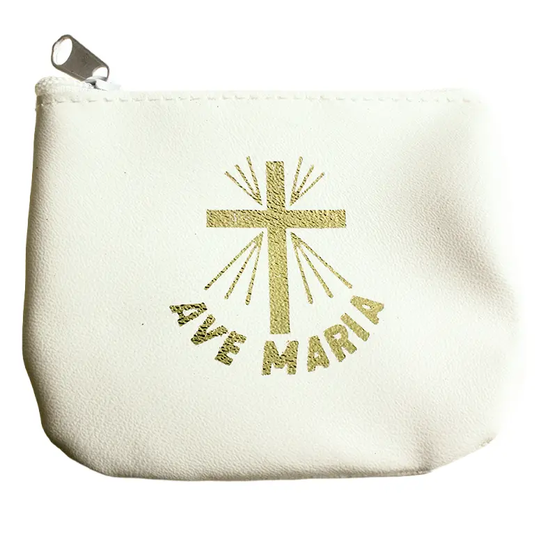 Rozenkranszakje - wit - Ave Maria (90x70mm)