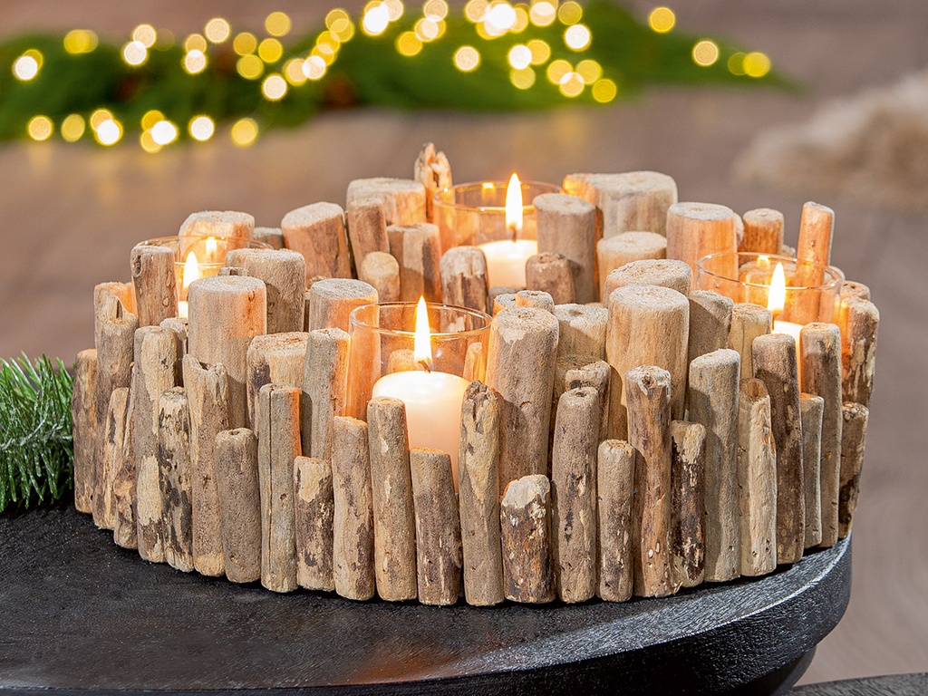 Adventskandelaar 'Thilo' - Hout/30cm
