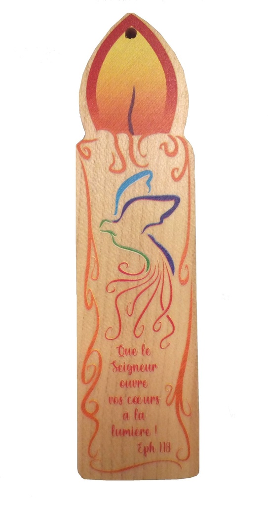 Cadre/bougie - bois/magnète - "Que le Seigneur ..." (135x35mm)