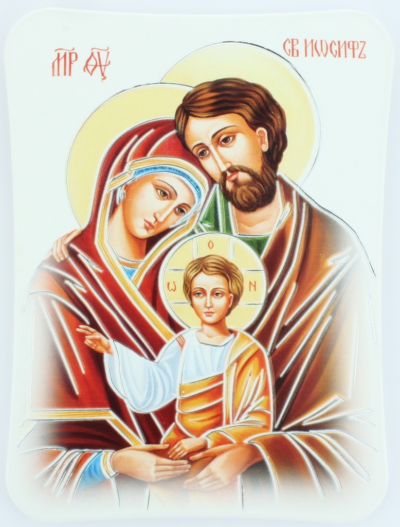 Kader polystone - H.Familie/ikoon- gekleurd/zilver (235x175mm)