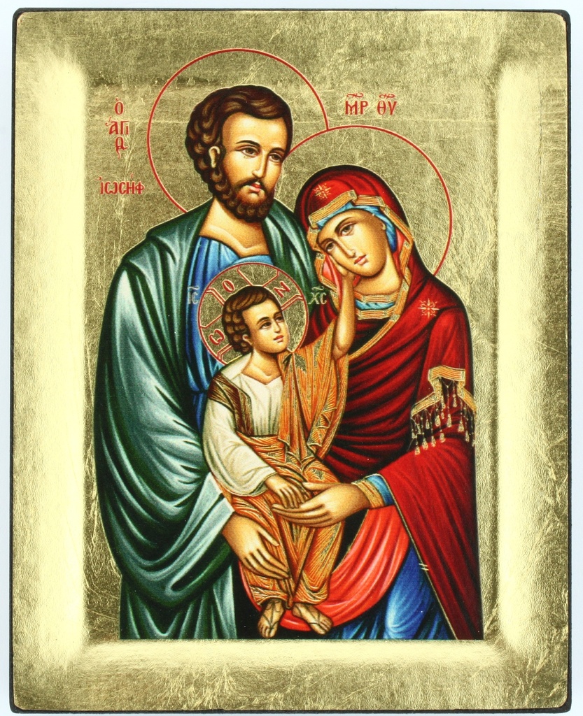 Ikoon zeefdruk/slagmetaal - H.Familie (100x125mm)