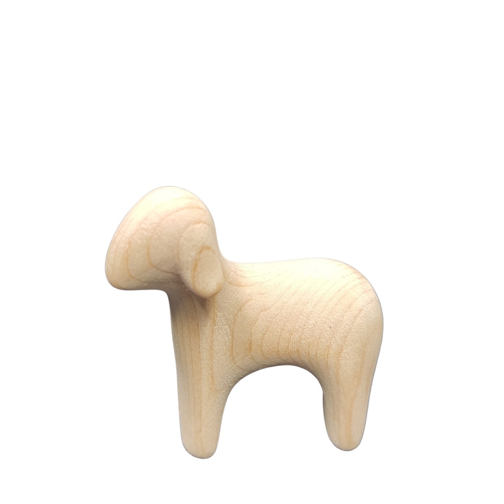 Mouton debout "Zirbe" collection - H 12cm - bois sculpté/naturel