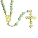 Rosary - Venizian Mosaïc in box - turkois (⌀9mm)