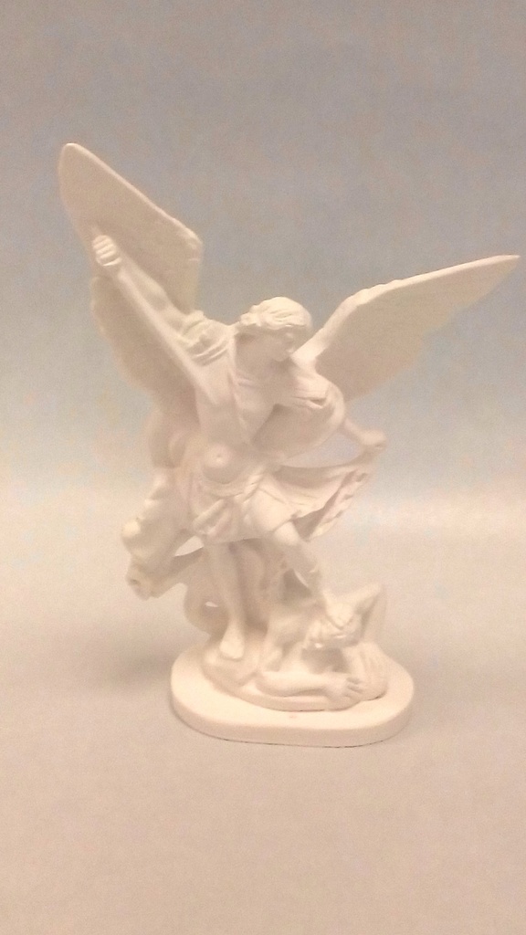Statue Hl. Michael - Kuntharz/weiss - 20cm
