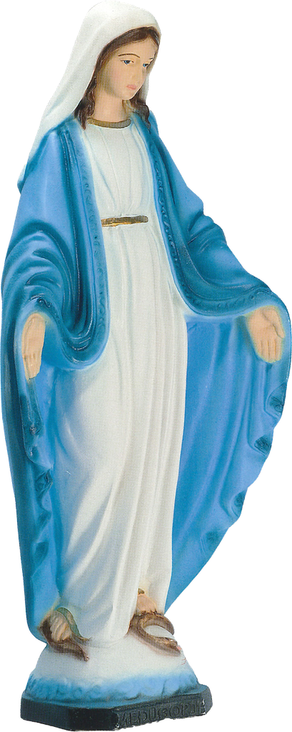 Statue Vierge Miraculeuse - résine/couleur/or - 20cm