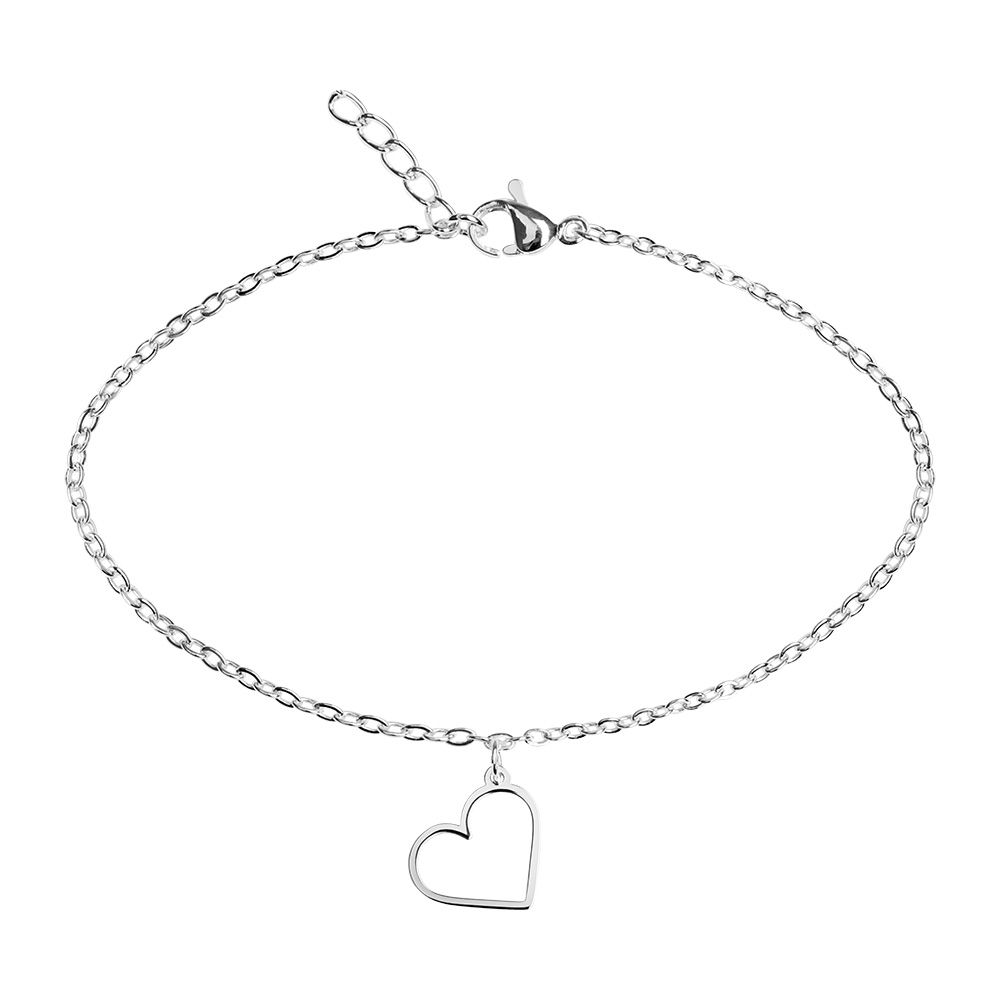 Armbandje verzilverd - "Bless you- Collection"  - hart