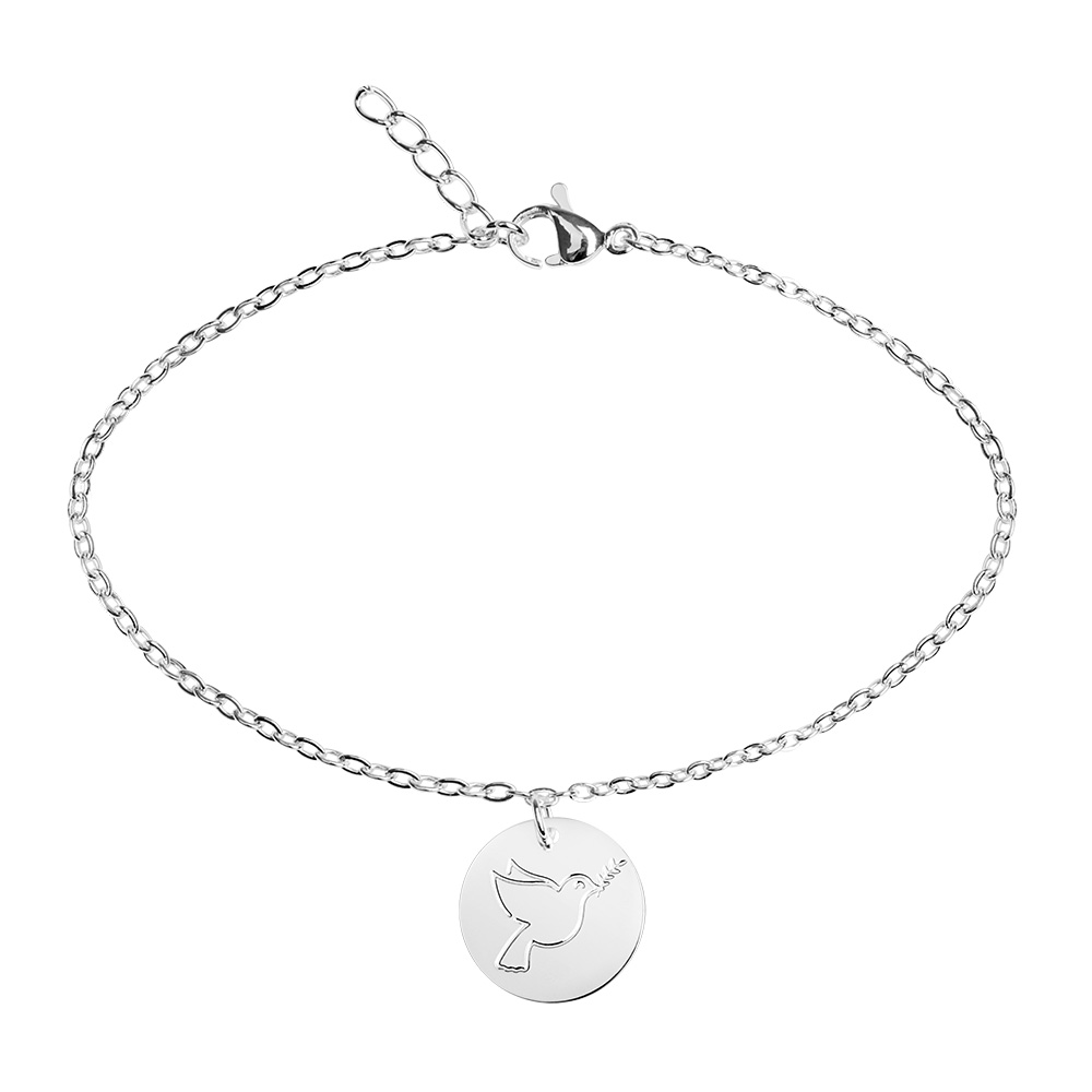 Armbandje verzilverd - "Bless you- Collection"  - Duif