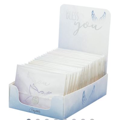 Display met 6x4 Armbandje verzilverd - "Bless you- Collection"