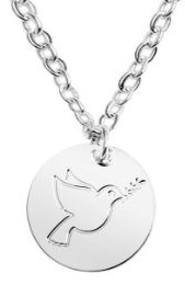 Kettinkje verzilverd - "Bless you- Collection"  - Duif