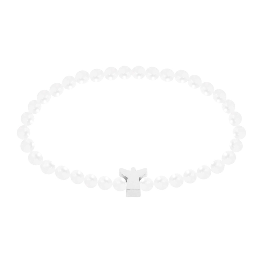 Armband perlmutt - "New Wonderful Moments"- Collection"  - Engel versilbert