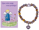Armband mit Kärtschen Französisch/lila